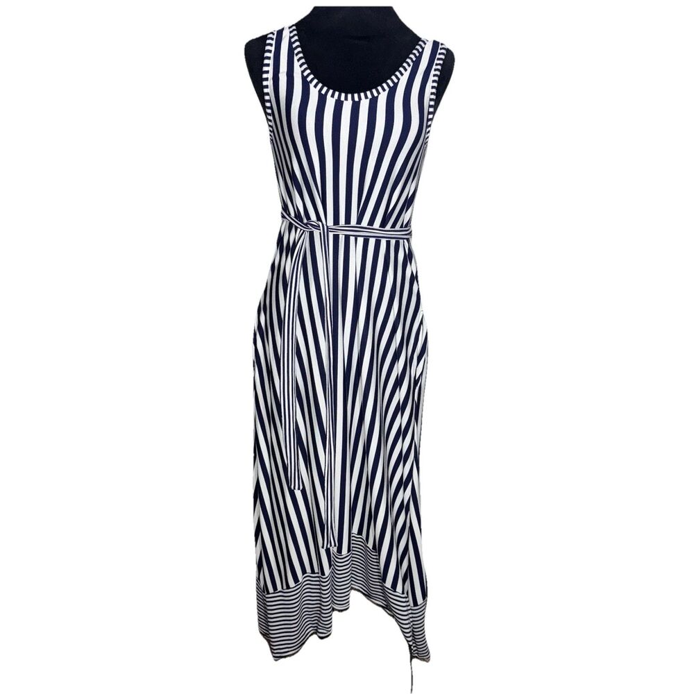 Gap Striped Maxi Dress Small with pockets asymmetrical lightweight Coastal Prep